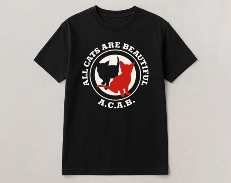 ACAB Black and Red Cat Tshirt
