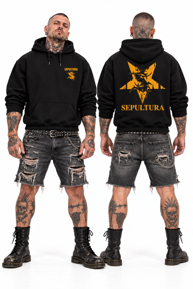 Sepultura yellow Star hoodie